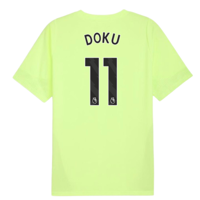 2025-2026 Man City Training Jersey (Fizzy Apple) (Doku 11)-The Soccer Shirt Hub
