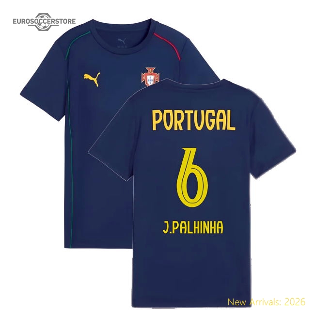 2025-2026 Portugal Casuals Tee (Persian Blue) - Kids (J.Palhinha 6)-The Soccer Shirt Hub