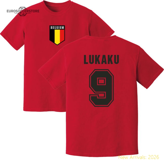 Lukaku Belgium Training Jersey (Red)-The Soccer Shirt Hub