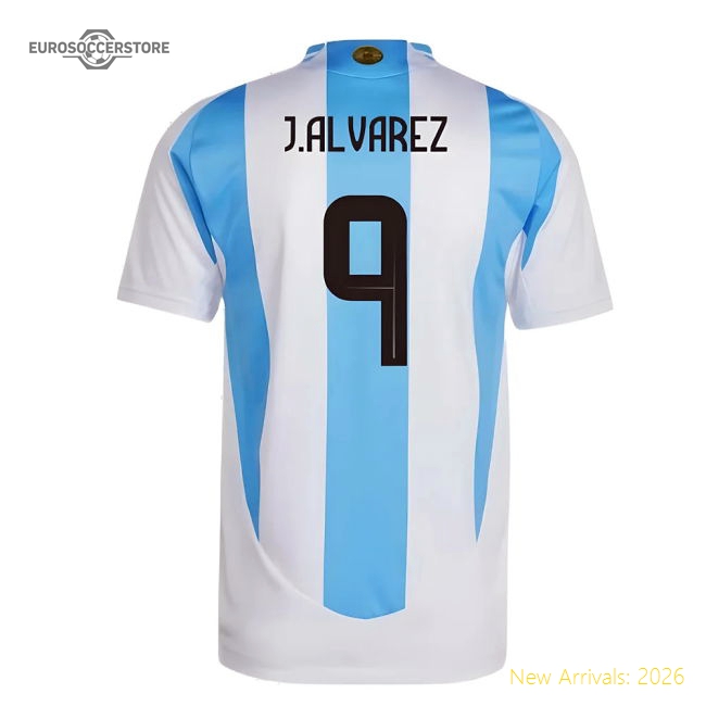 2024-2025 Argentina Authentic Home Shirt (J.ALVAREZ 9)-The Soccer Shirt Hub