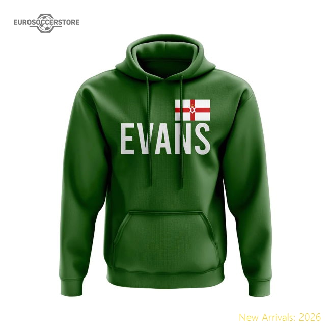 Jonny Evans Northern Ireland Name Hoody (Green)-The Soccer Shirt Hub