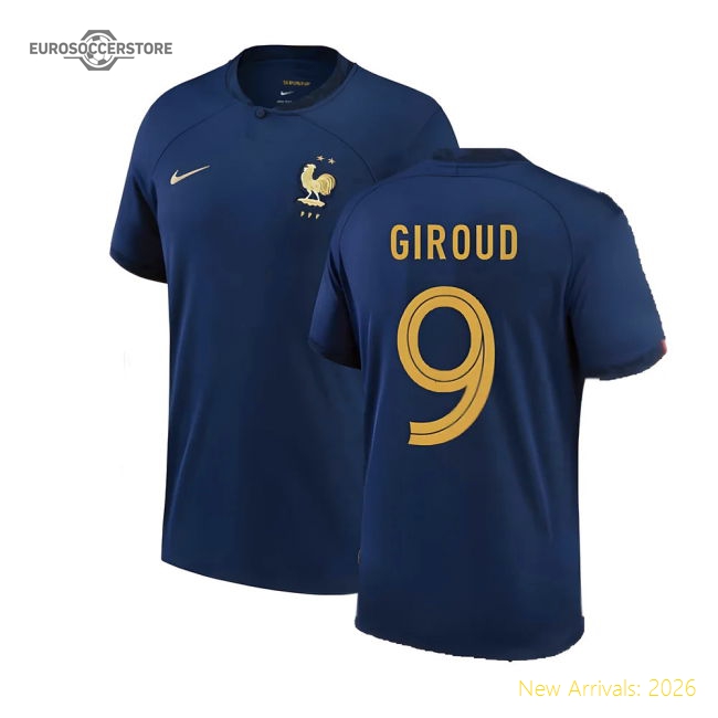 2022-2023 France Home Shirt (GIROUD 9)-The Soccer Shirt Hub