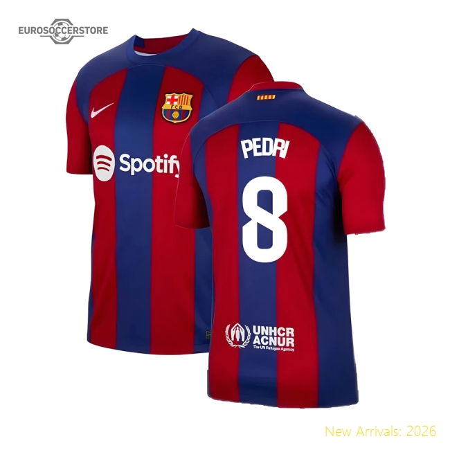 2023-2024 Barcelona Home Shirt (Pedri 8)-The Soccer Shirt Hub