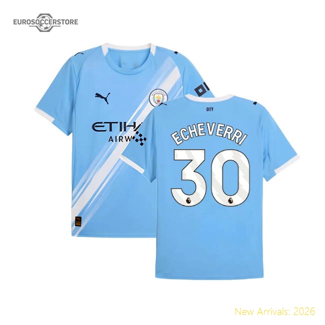 2025-2026 Man City Home Shirt (Echeverri 30)-The Soccer Shirt Hub