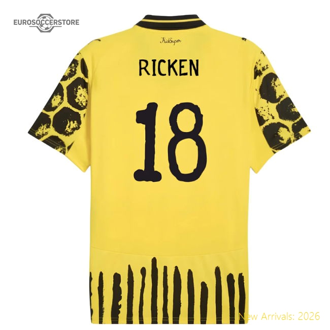 2025-2026 KIDSUPER x Borussia Dortmund CWC Home Shirt (Ricken 18)-The Soccer Shirt Hub