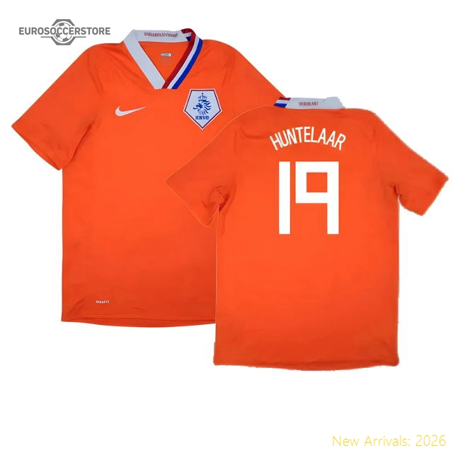 Holland 2008-10 Home Shirt ((Excellent) M) (Huntelaar 19)-The Soccer Shirt Hub
