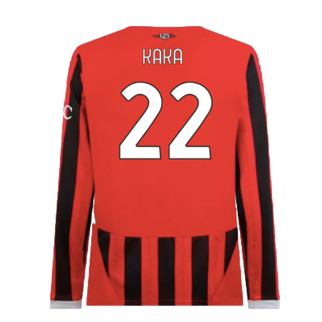 2024-2025 AC Milan Home Long Sleeve Shirt (Kaka 22)-The Soccer Shirt Hub