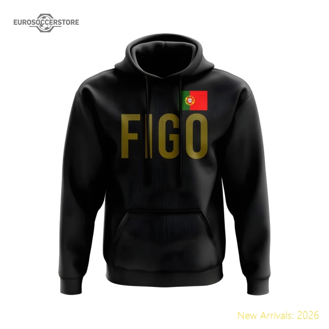 Luis Figo Portugal Name Hoody (Black)-The Soccer Shirt Hub
