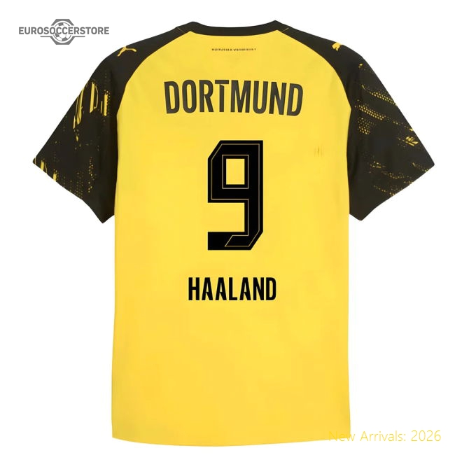 2025-2026 Borussia Dortmund Authentic Home Shirt (Haaland 9)-The Soccer Shirt Hub