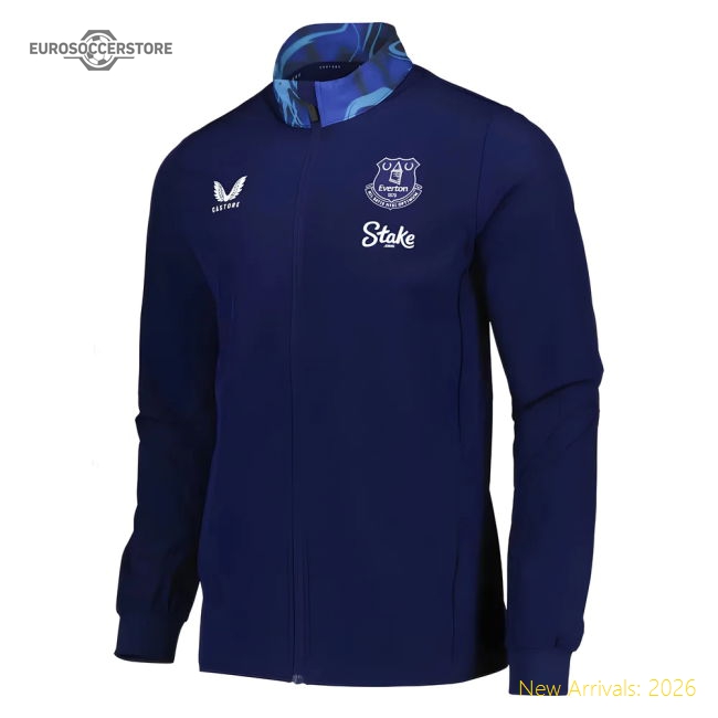2025-2026 Everton Pre Match Jacket (Navy)-The Soccer Shirt Hub