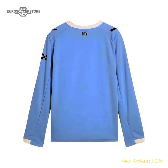 2025-2026 Man City Long Sleeve Home Shirt (Kids) (Wright Phillips 29)-The Soccer Shirt Hub