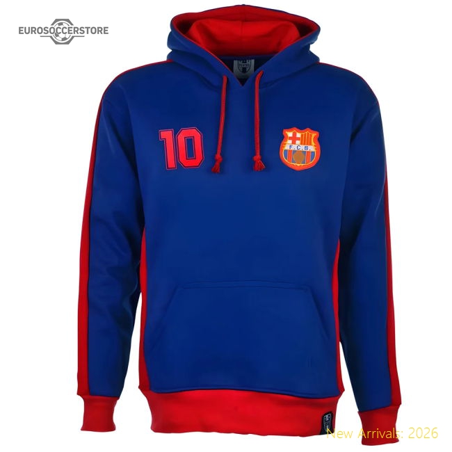 Barcelona Number 10 Retro Hoodie-The Soccer Shirt Hub