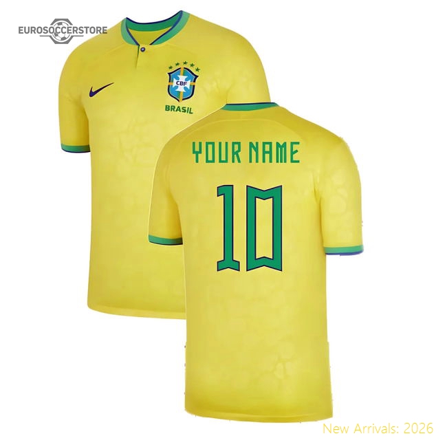 2022-2023 Brazil Home Shirt (Your Name)-The Soccer Shirt Hub