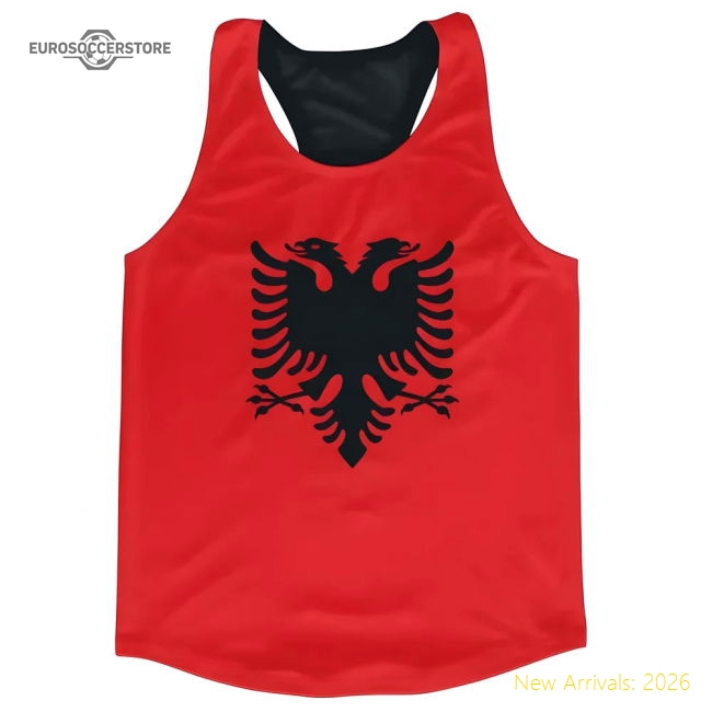 Albania Flag Running Vest-The Soccer Shirt Hub