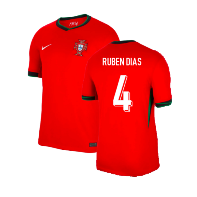 2024-2025 Portugal Home Shirt (Ruben Dias 4)-The Soccer Shirt Hub