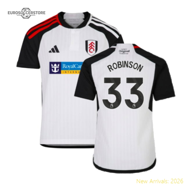 2023-2024 Fulham Home Shirt (Kids) (Robinson 33)-The Soccer Shirt Hub