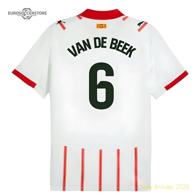 2025-2026 Girona Home Shirt (Van De Beek 6)-The Soccer Shirt Hub