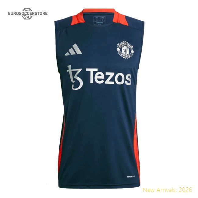 2024-2025 Man Utd Sleeveless Jersey (Night Indigo) (Hojlund 9)-The Soccer Shirt Hub