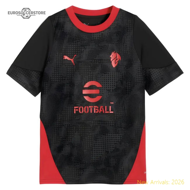 2025-2026 AC Milan Training Jersey (Black) - Kids-The Soccer Shirt Hub