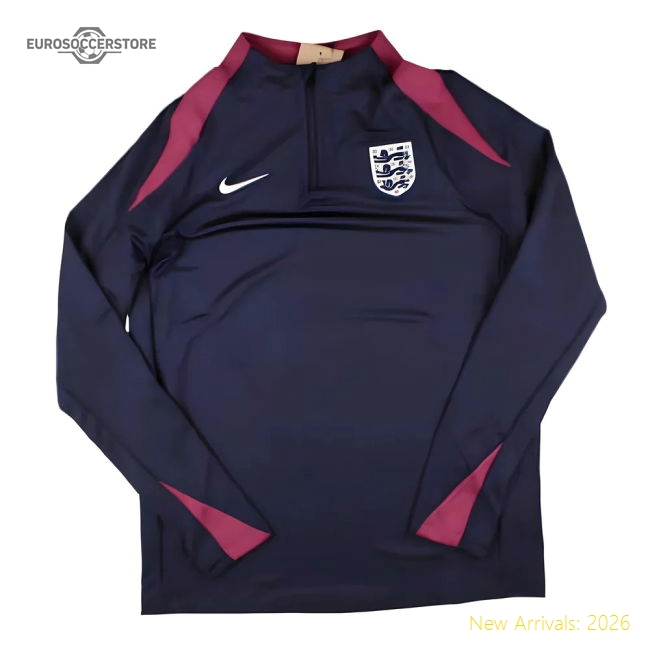 2024-2025 England Strike Football Drill Top (Purple Ink)-The Soccer Shirt Hub