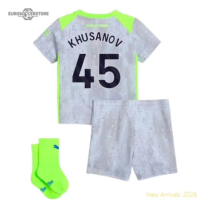 2025-2026 Man City Third Baby Kit (Khusanov 45)-The Soccer Shirt Hub