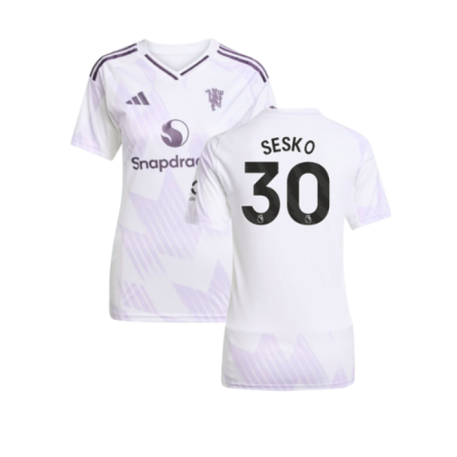 2025-2026 Man Utd Away Shirt (Womens) (Sesko 30)-The Soccer Shirt Hub
