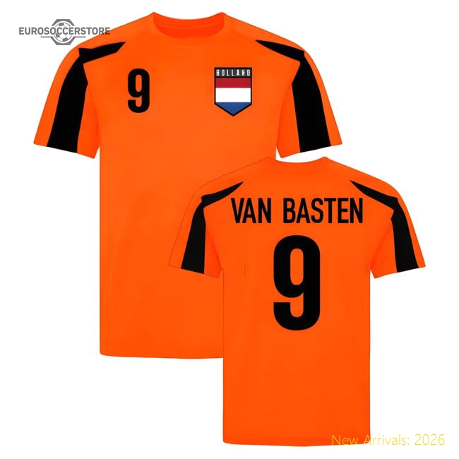 Holland Sports Training Jersey (Orange-Black) (Van Basten 9)-The Soccer Shirt Hub