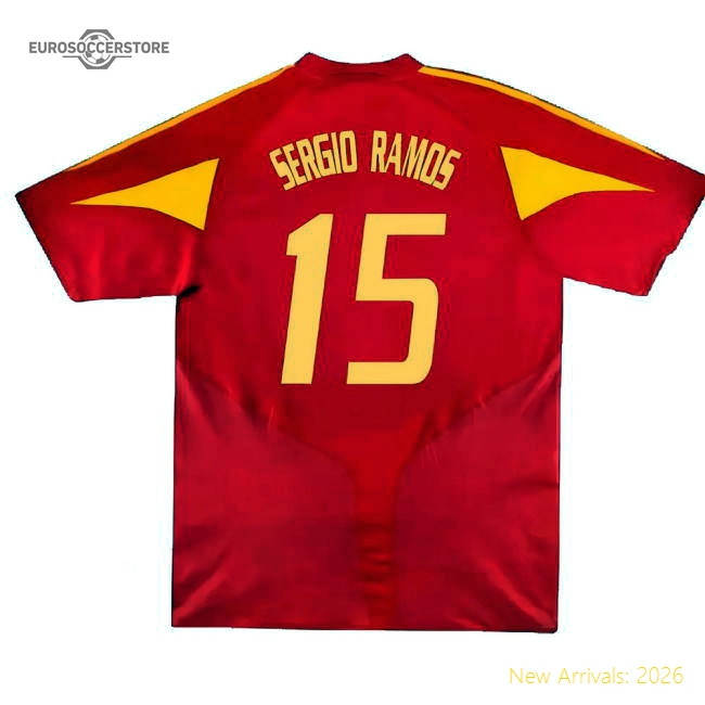 Spain 2004-06 Home Shirt ((Very Good) XL) (Sergio Ramos 15)-The Soccer Shirt Hub
