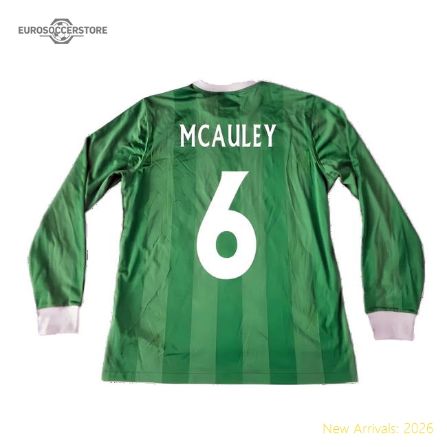 Northern Ireland 2010-12 Long Sleeve Home Shirt ((Good) XL) (McAuley 6)-The Soccer Shirt Hub