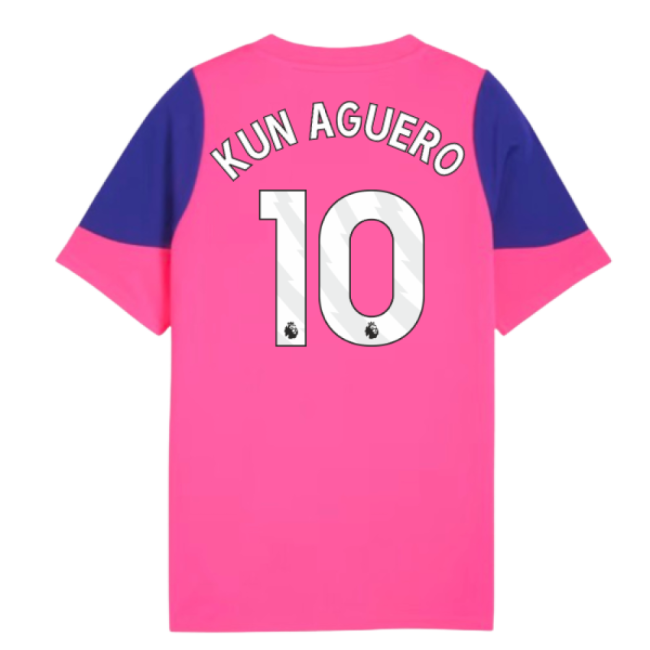 2025-2026 Man City Training Jersey (Fluro Pink) - Kids (Kun Aguero 10)-The Soccer Shirt Hub