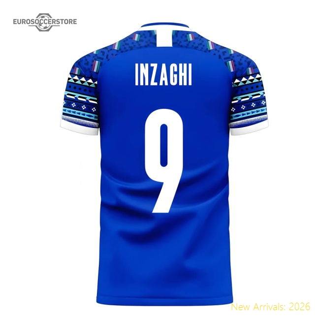 Italy 2025-2026 Home Concept Football Kit (Libero) (INZAGHI 9)-The Soccer Shirt Hub