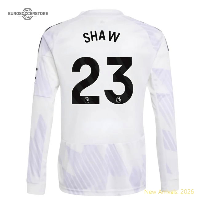 2025-2026 Man Utd Long Sleeve Away Shirt (Kids) (Shaw 23)-The Soccer Shirt Hub