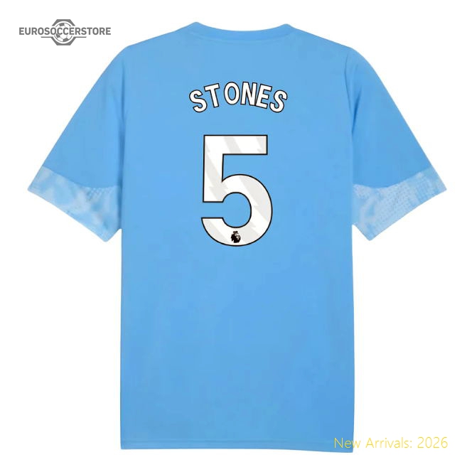 2025-2026 Man City Training Jersey (Light Blue) (Stones 5)-The Soccer Shirt Hub