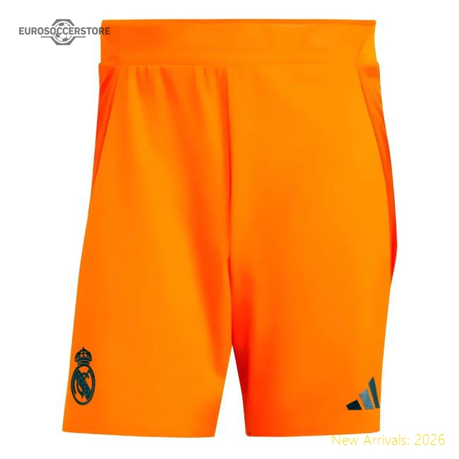 2024-2025 Real Madrid Authentic Away Shorts (Orange)-The Soccer Shirt Hub