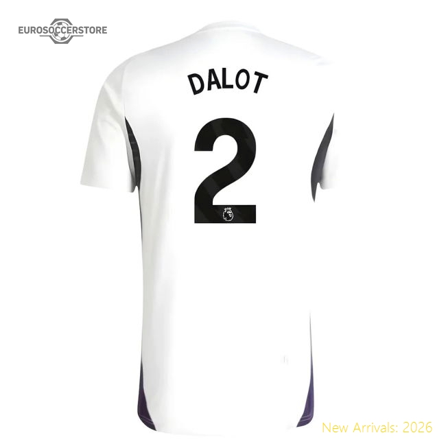 2025-2026 Man Utd Training Jersey (White) (Dalot 2)-The Soccer Shirt Hub