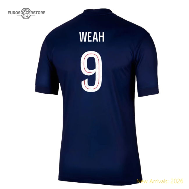 2025-2026 PSG Paris Saint Germain Home Shirt (Weah 9)-The Soccer Shirt Hub