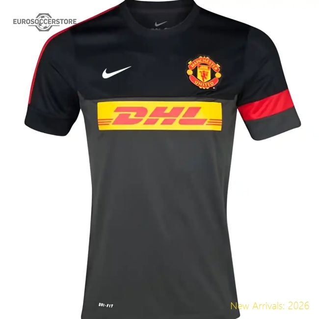 2012-13 Man Utd Nike Training Shirt (Black) - Kids-The Soccer Shirt Hub
