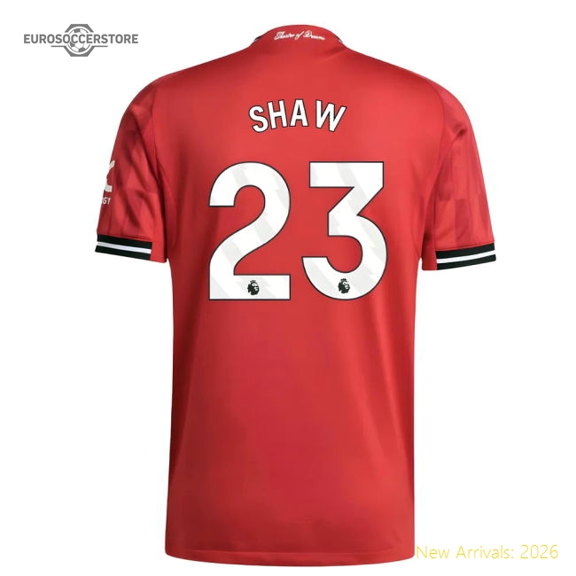 2025-2026 Man Utd Authentic Home Shirt (Shaw 23)-The Soccer Shirt Hub
