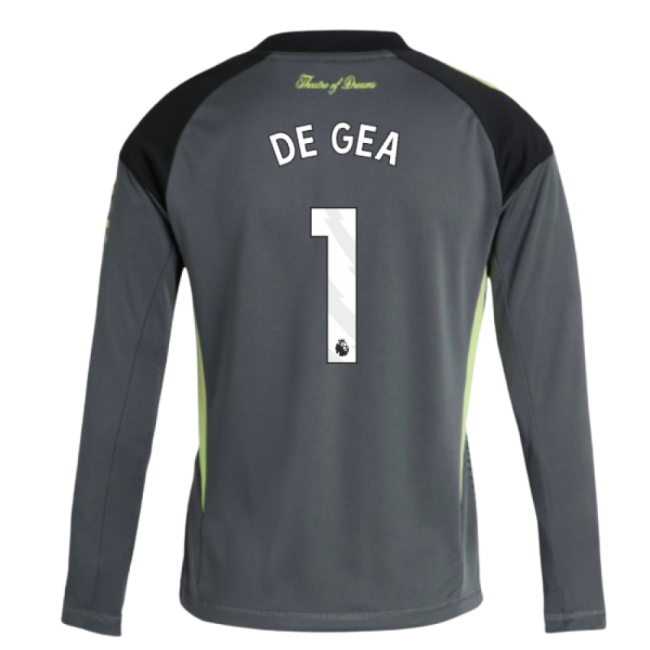 2025-2026 Man Utd Home Goalkeeper Shirt (Grey) - Kids (De Gea 1)-The Soccer Shirt Hub
