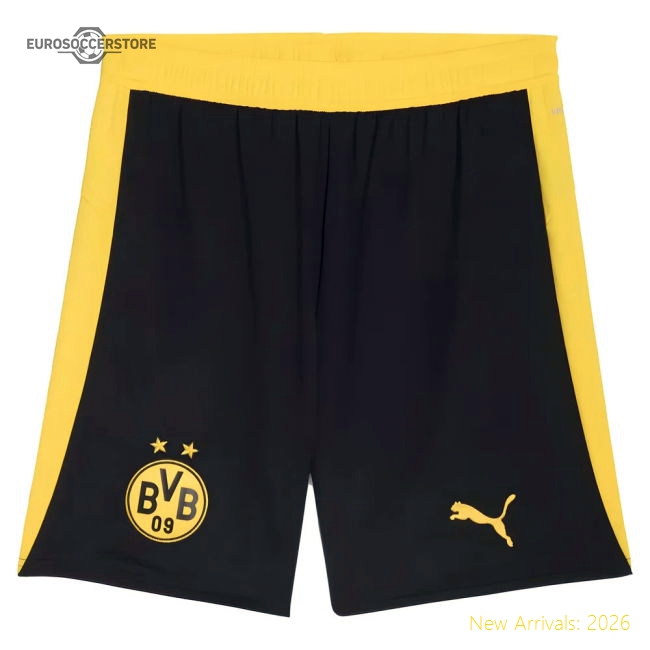 2025-2026 Borussia Dortmund Home Shorts (Black)-The Soccer Shirt Hub