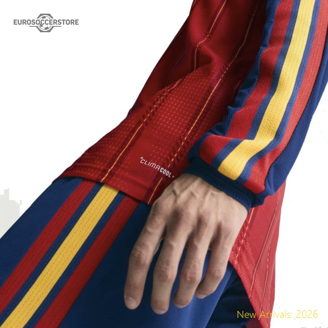 2026-2027 Spain Authentic Long Sleeve Home Shirt-The Soccer Shirt Hub