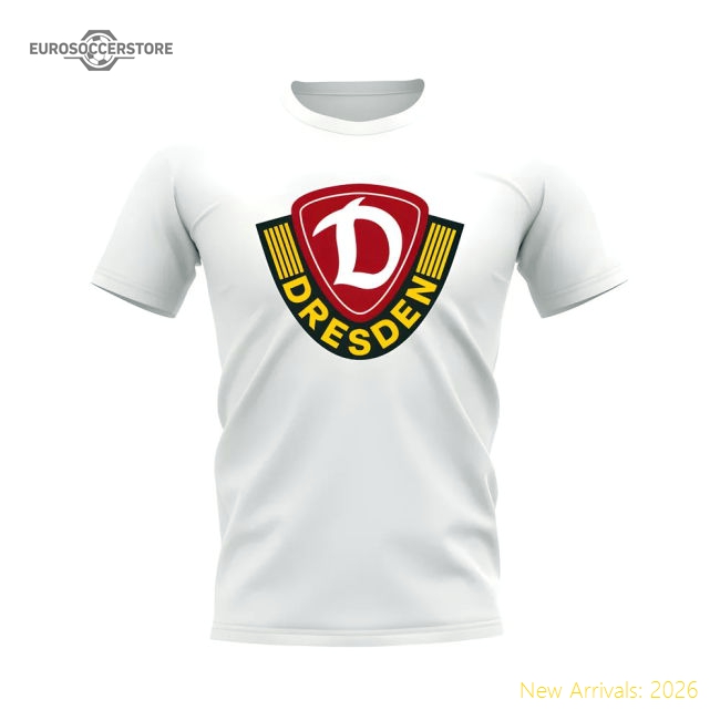 Dynamo Dresden Badge T-Shirt (White)-The Soccer Shirt Hub