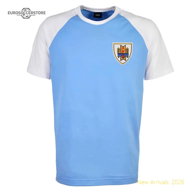 Uruguay Raglan Sleeve Sky/White T-Shirt-The Soccer Shirt Hub
