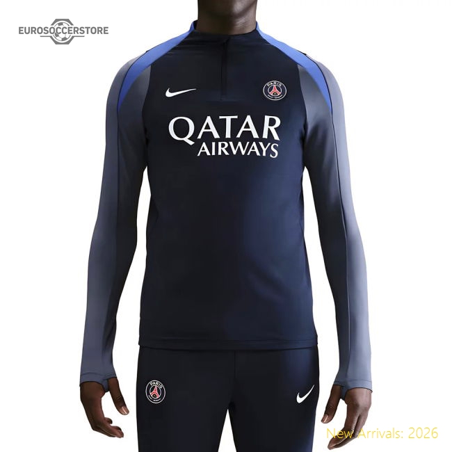 2025-2026 PSG Strike Dri-Fit Drill Top (Navy)-The Soccer Shirt Hub