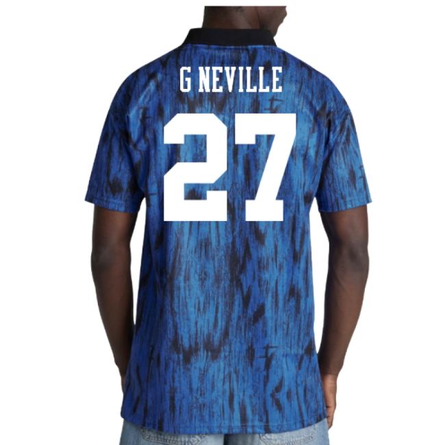 1992-1993 Man Utd Away Retro Shirt (G Neville 27)-The Soccer Shirt Hub
