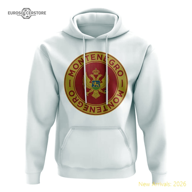 Montenegro Football Badge Hoodie (White)-The Soccer Shirt Hub