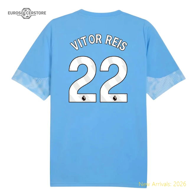 2025-2026 Man City Training Jersey (Light Blue) (Vitor Reis 22)-The Soccer Shirt Hub