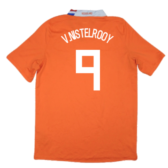 Holland 2008-10 Home Shirt ((Excellent) XL) (V.Nistelrooy 9)-The Soccer Shirt Hub