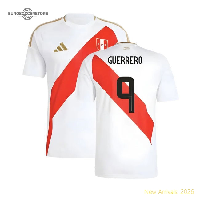 2024-2025 Peru Home Shirt (Guerrero 9)-The Soccer Shirt Hub