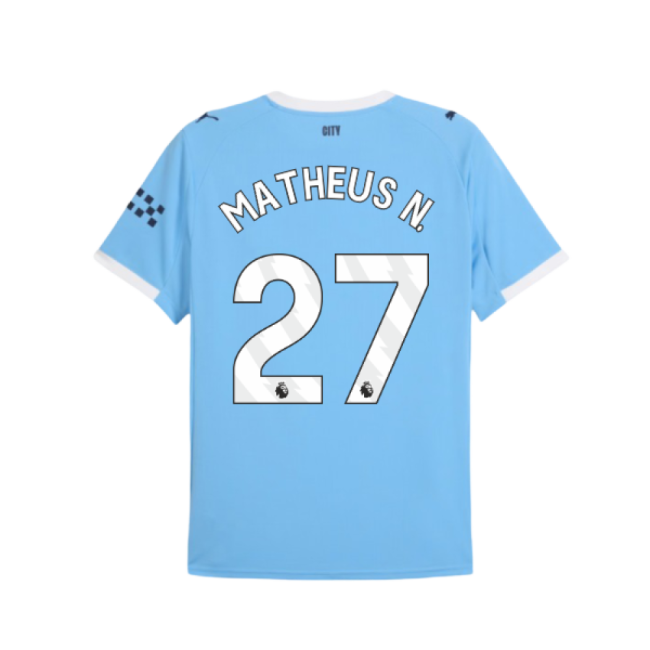 2025-2026 Man City Home Shirt (Matheus N. 27)-The Soccer Shirt Hub